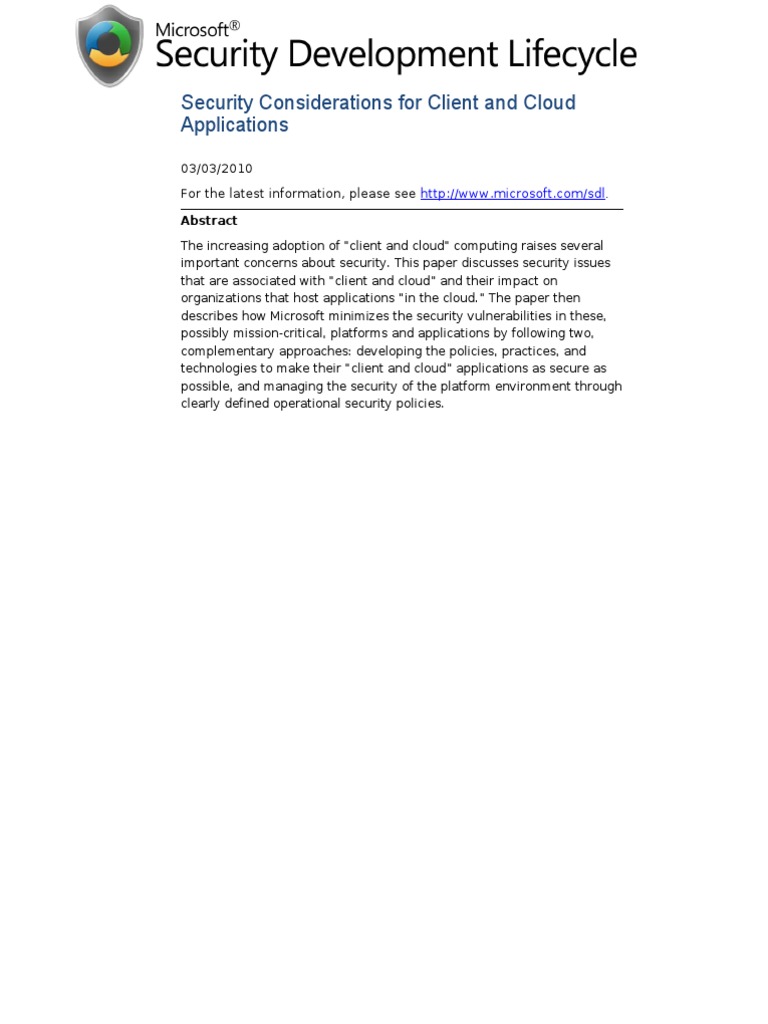 Security Considerations Client and Cloud | PDF | Cloud Computing ...