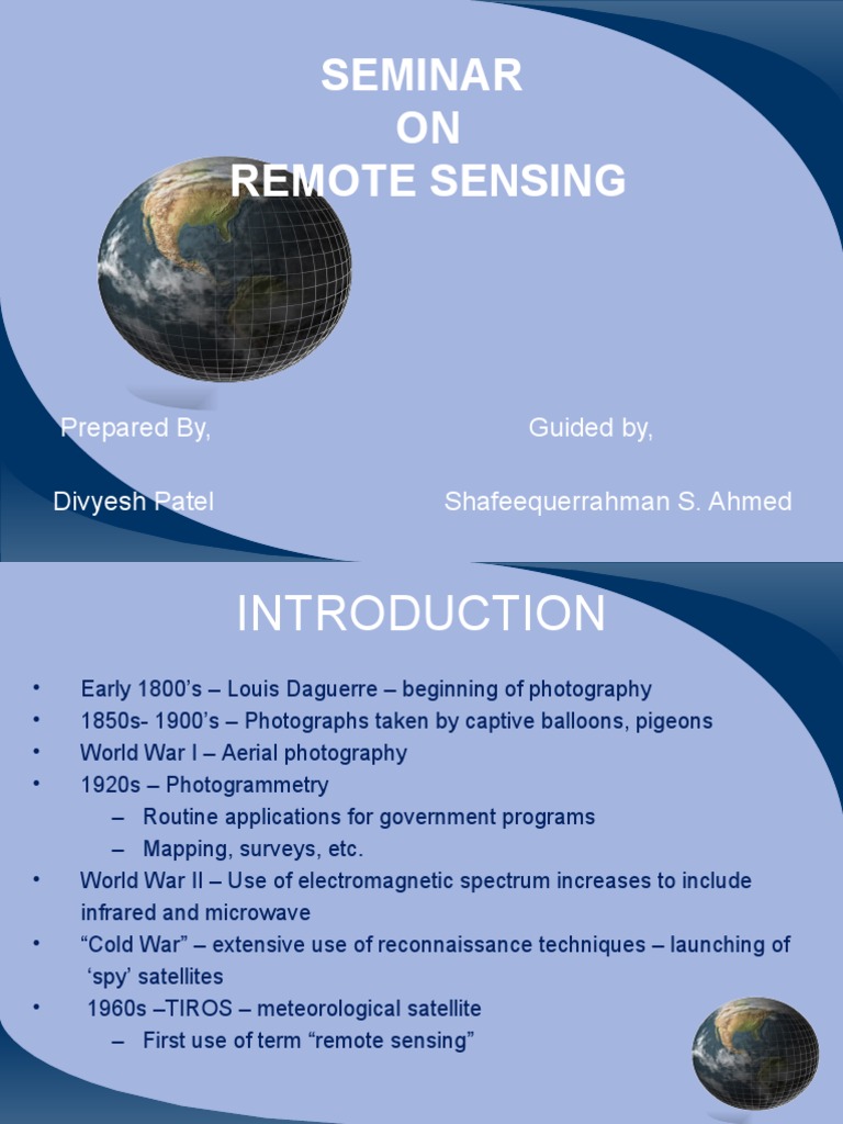 Overview of Remote Sensing History | PDF | Remote Sensing | Satellite