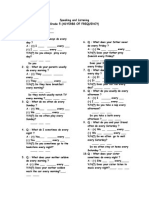 Speaking and Listening Grade 5 (Adverbs of Frequency) Name: - Class: - Practice