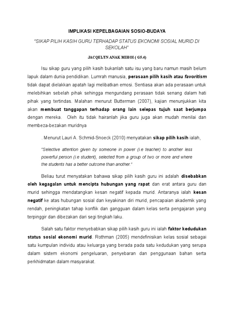 Implikasi Pilih Kasih Pdf