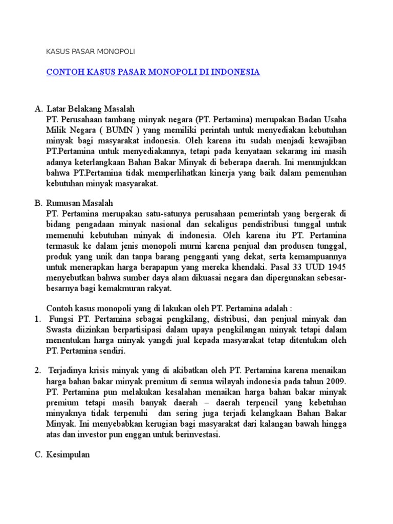 Kasus Pasar Input Dan Output