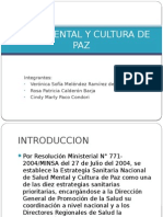 Salud Mental y Cultura de Paz