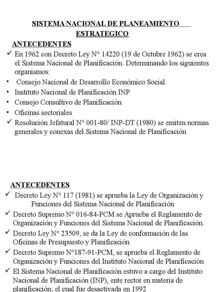Gestion Publica Sistema Nacional De Planeamiento Estrategico