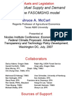 Linking Biofuel Supply and Demand Using The Fasomghg Model: Bruce A. Mccarl