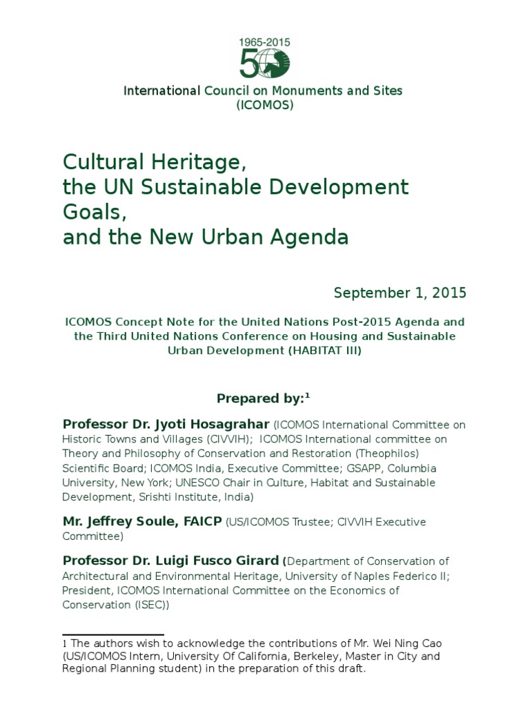 ICOMOS: Heritage and Sustainable Development | PDF | Cultural Heritage ...