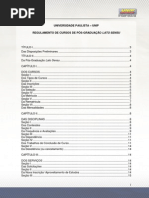 Regulamento Pós Graduação Lato Sensu EaD