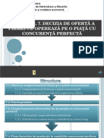 Cap 7 - Decizia de Oferta A Firmei - Concurenta Perfecta