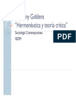 Anthony Giddens "Hermenéutica y Teoría Crítica"