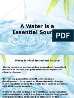 A Presentation on a Report on Water is Essential Source According to Environment