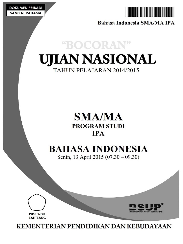 Soal Un Bahasa Indonesia Sma 2015