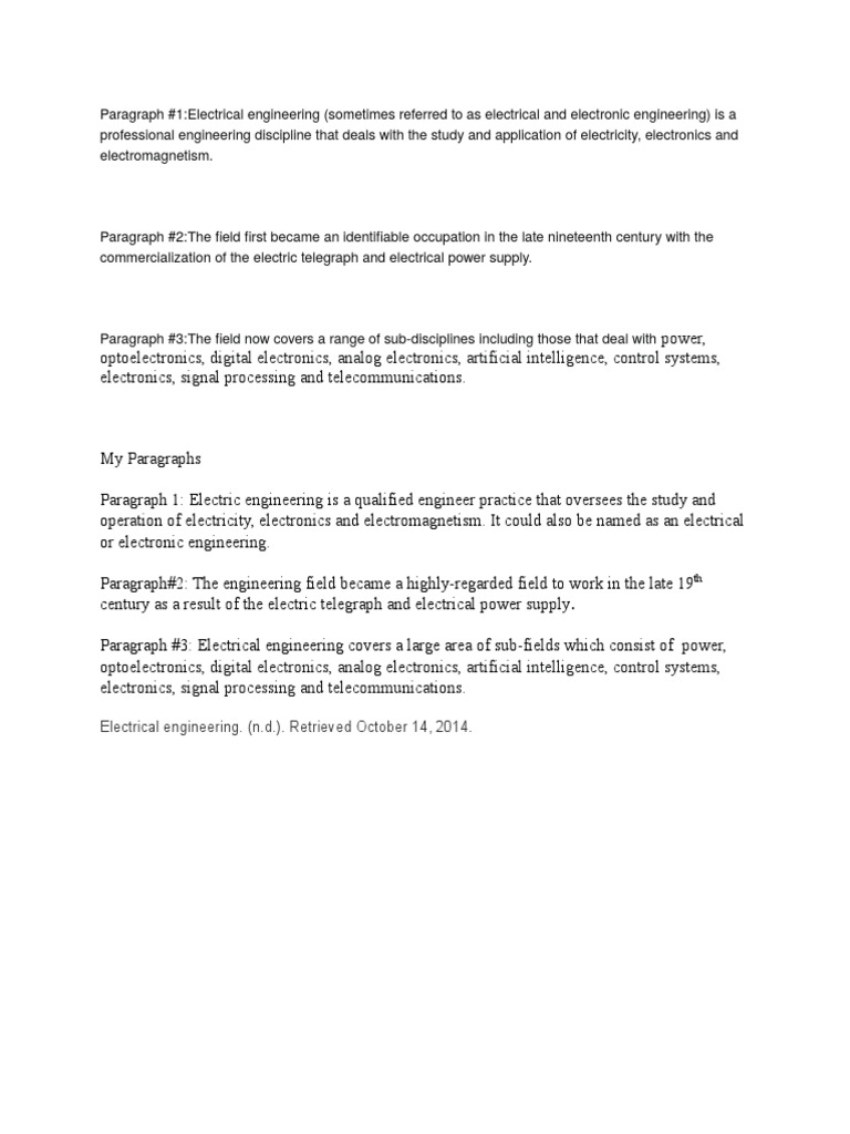 Overview of Electrical Engineering | PDF | Science & Mathematics ...
