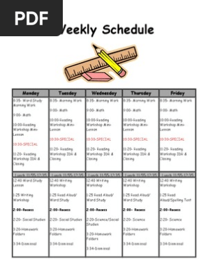 Weekly Schedule 2015