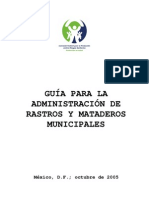 Guia para la adminsitracion de rastros y mataderos municiales