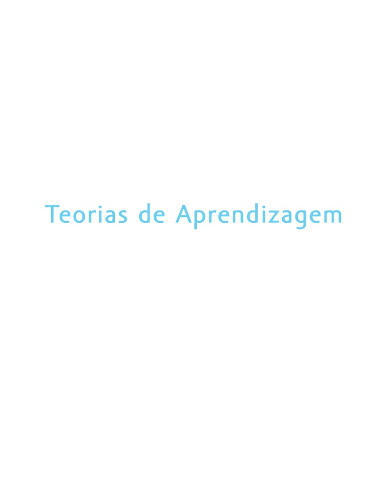 Teorias de Aprendizagem - UFRS | PDF | Behaviorismo | Aprendizado