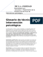 Glosario de Tecnicas Intervención Psicologica