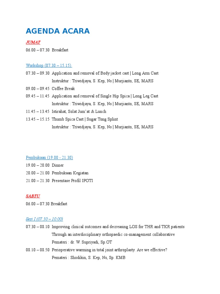 Agenda Acara | PDF