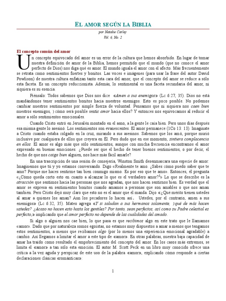 El Amor Segun La Biblia | PDF | Amor | Dios