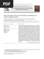 The Antecedents of The Use of Continuous Auditing in The Internal Auditing Context