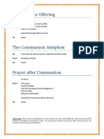 Resource 5 - Prayer of The Offering The Communion Antiphon and Prayer After Communion Priest and Audience Response
