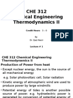 CHE 312 Thermodynamics II Power Production