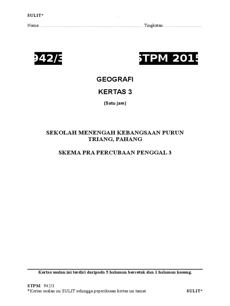 Geografi Stpm Skema Pra Percubaan 3 Stpm 2015 Pdf