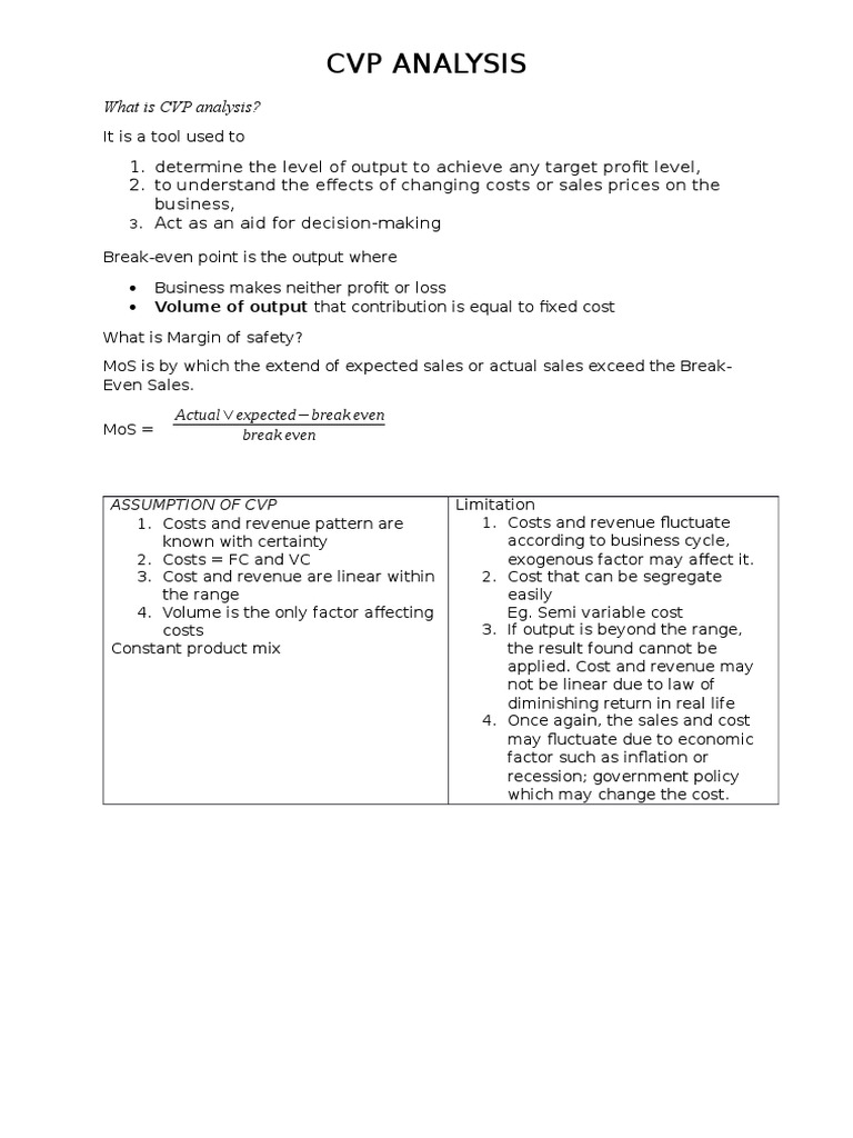 Understanding CVP Analysis and Its Applications | PDF | Business