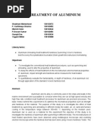 Heat treatment of Aluminium
