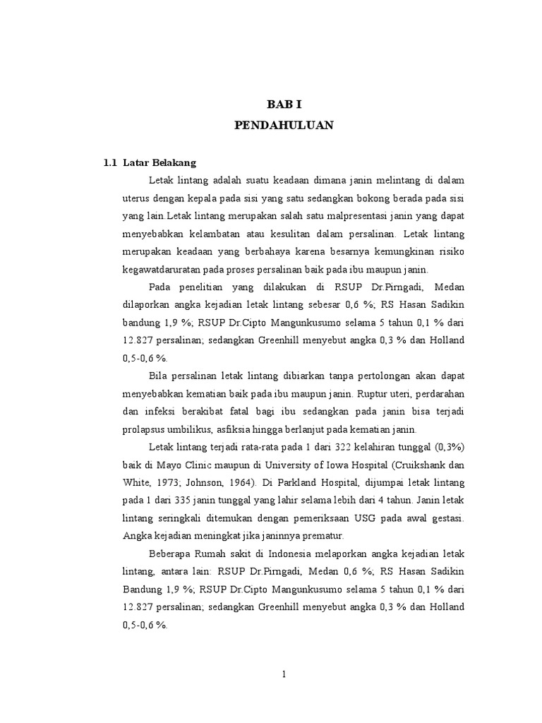 Kehamilan Letak Lintang | PDF