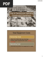 Cost of Owning and Operating Construction Equipment
