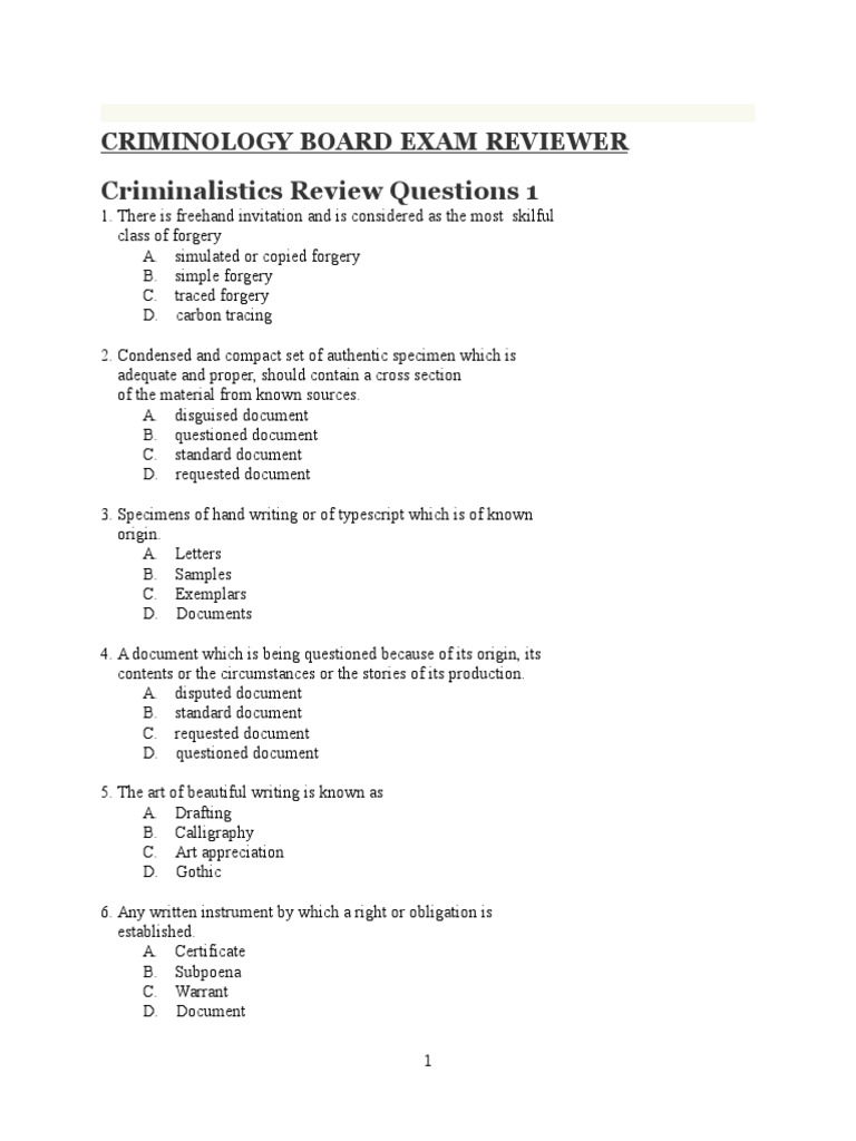 criminology thesis questionnaire