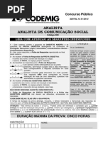  Prova Analista de Comunicação Social- CODEMIG