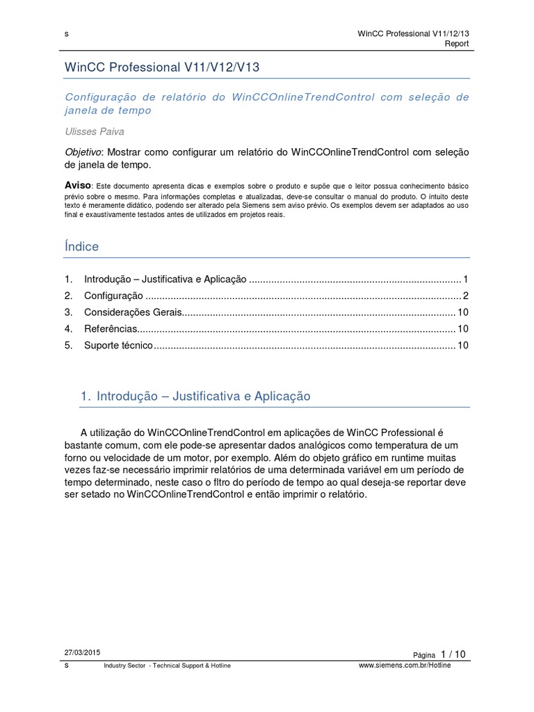 Report WinCC Professional | PDF | Janela (informática) | Programas