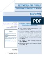 Reporte Mensual de Conflictos Sociales n 131 Enero 2015