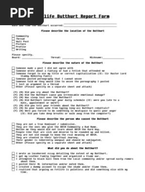 Butthurt report form regular version