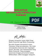 Kuliah 1 Pengantar Metodologi Penelitian Bersama Bapak DR H.harrizul Rivai, MS