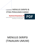 Teknik Menulis Skripsi Etika Penulisan Ilmiah