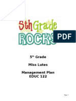 Management Plan 5th Grade 1