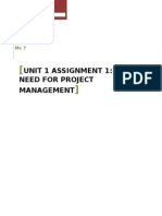 Unit 1 Assignment 1the Need For Project Management