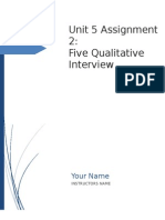Unit 5 Assignment 2_Five Qualitative Interview Questions