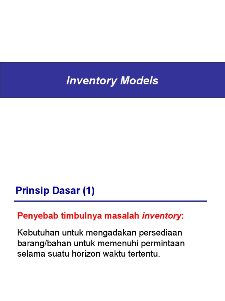 Inventory Models | PDF