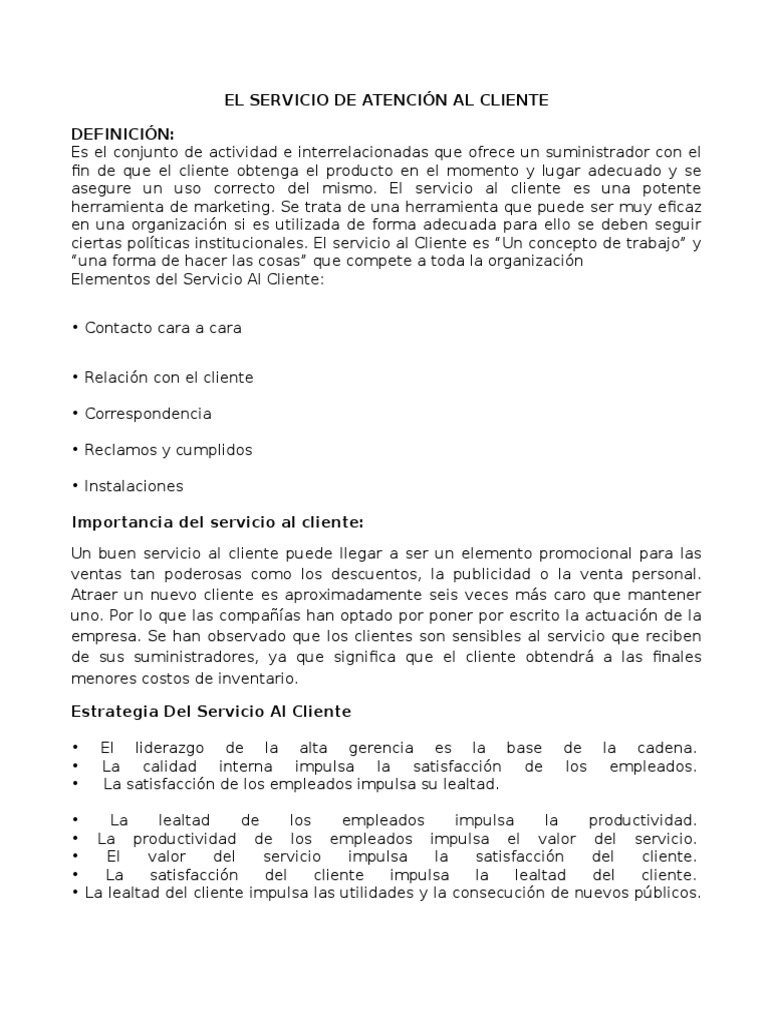 Claves para un Excelente Servicio al Cliente | PDF | Servicio al ...