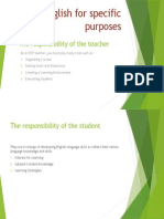 English For Specific Purposes: The Responsibility of The Teacher