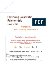 Factoring Quadratic Polynomials