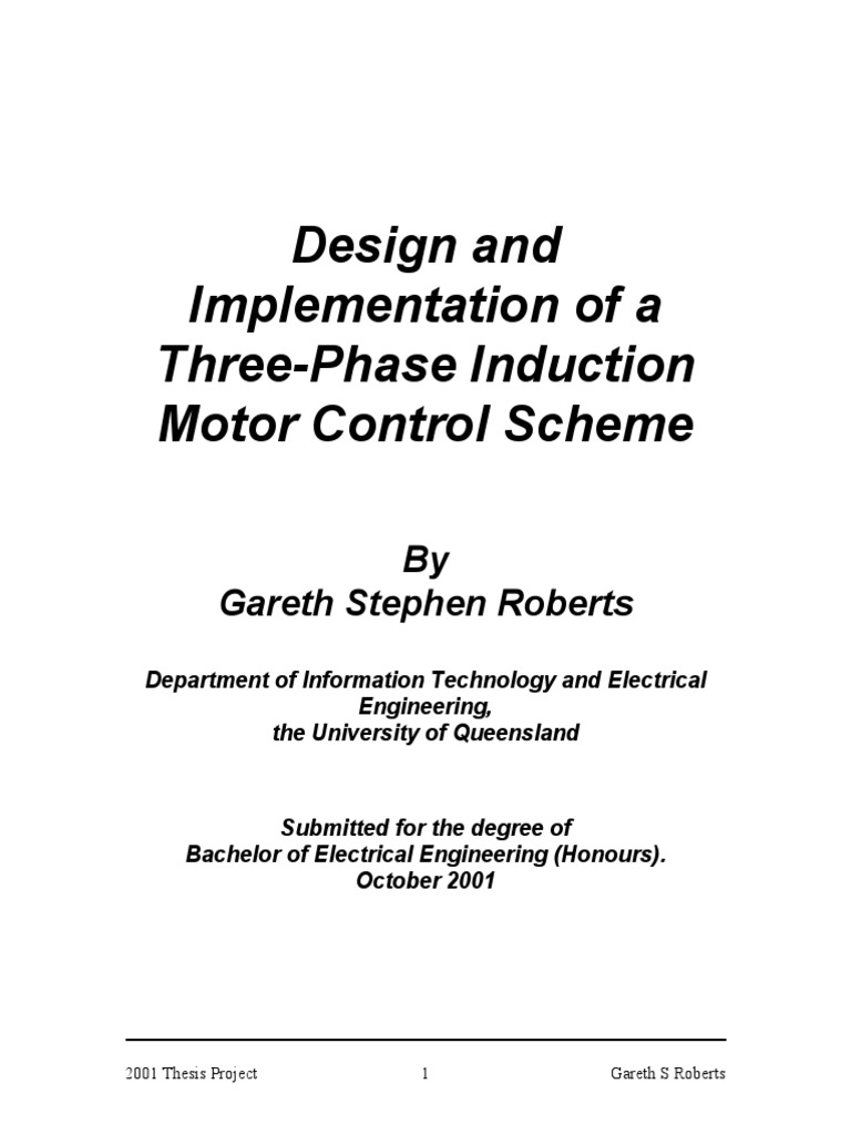 Thesis Design and Implementation of A ThreePhase Induction Motor