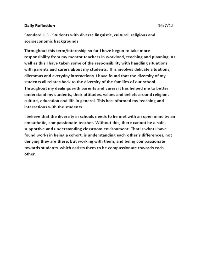 Essay about my daily reflection image