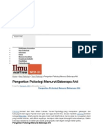 Pengertian Psikologi