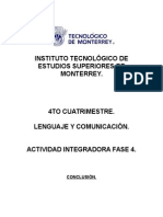 Instituto Tecnológico de Estudios Superiores de Monterrey.: Conclusión