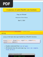 A Selection of Useful Numpy Core Functions: Greg Von Winckel
