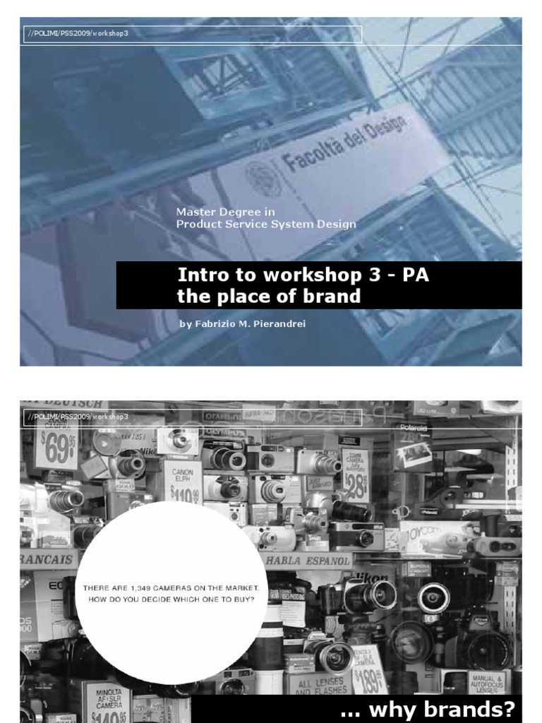 Intro To Workshop 3 - PA The Place of Brand: Master Degree in Product ...