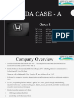Honda Case - A: Group 8
